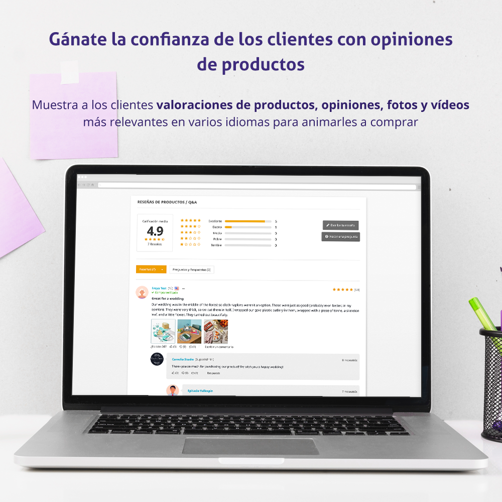 Gane la confianza del cliente con reseñas de productos
