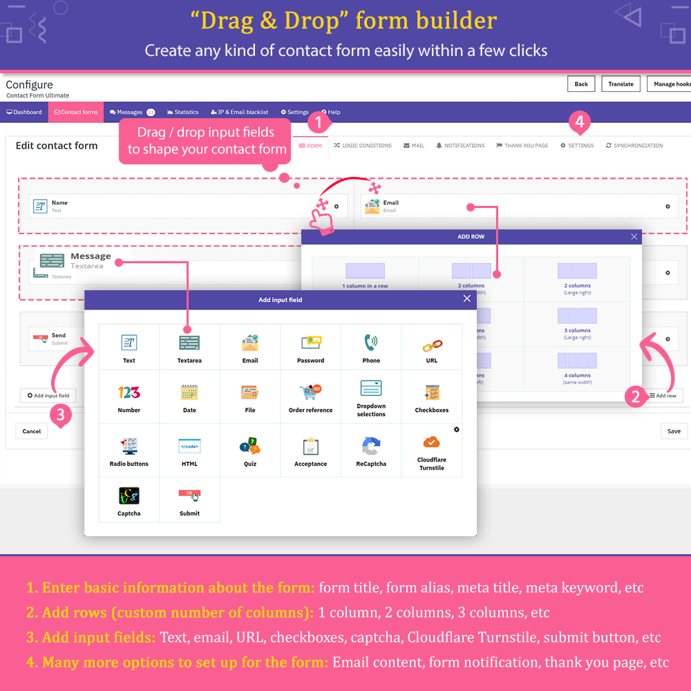Trình tạo mẫu PrestaShop kéo và thả