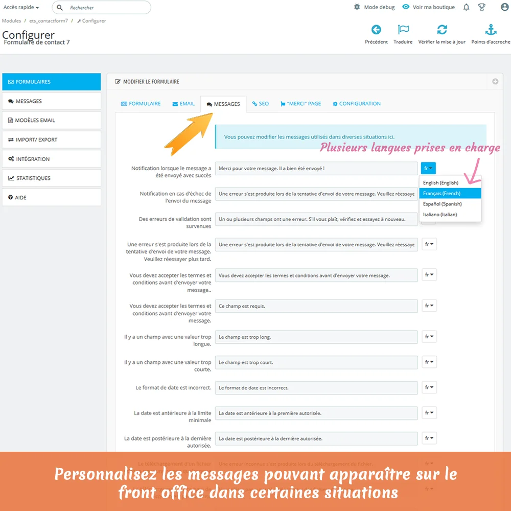 Présentation de "Contact Form 7" - Puissant module de formulaire de contact pour PrestaShop