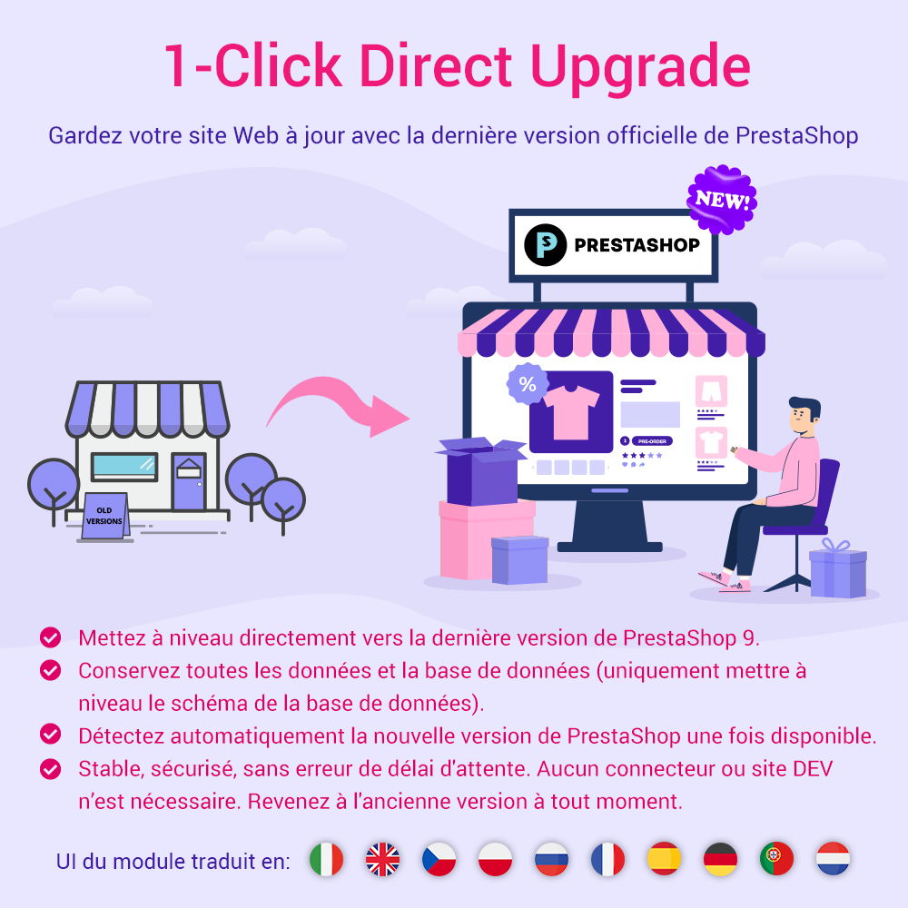 1-Click Direct Upgrade avec mise à niveau gratuite