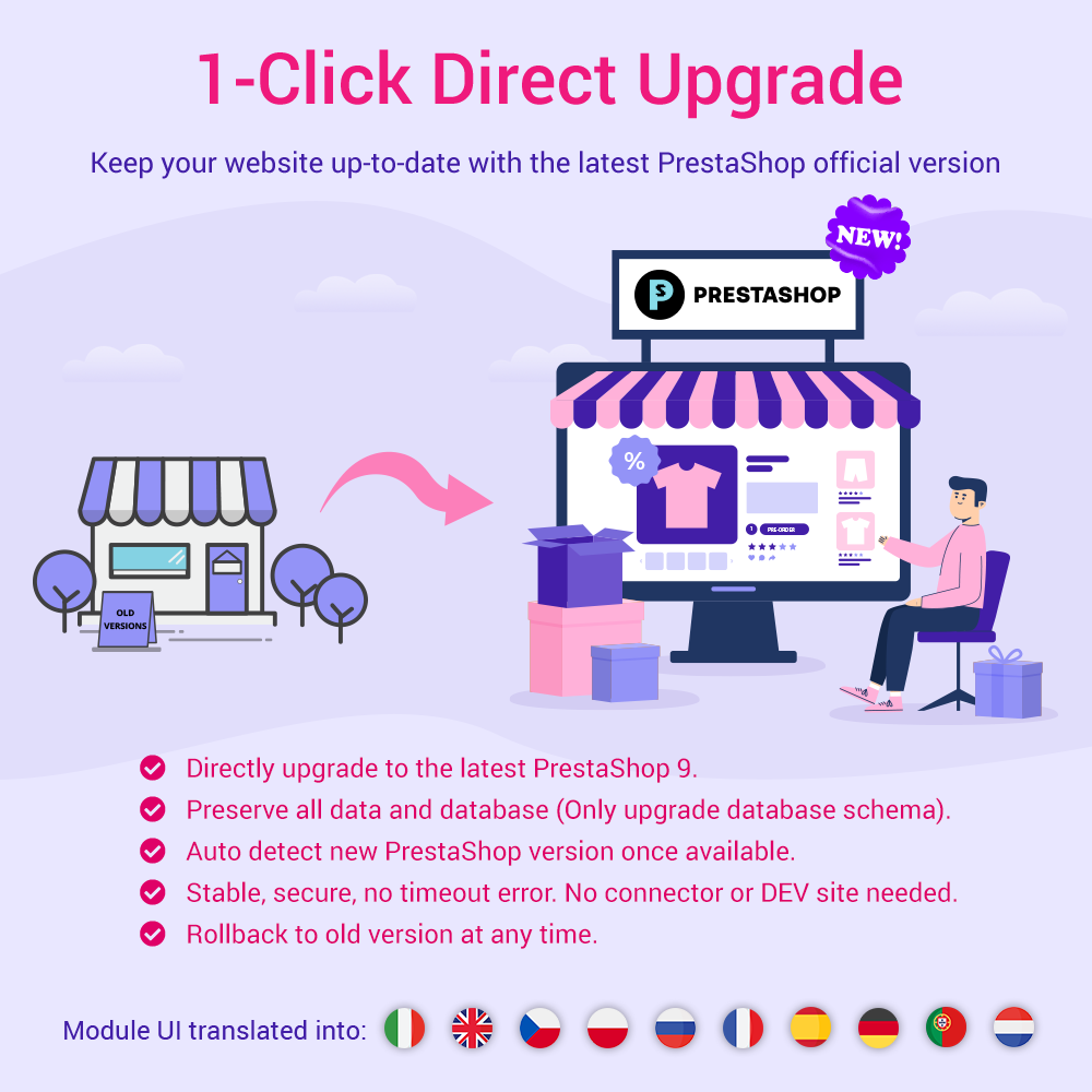 Phần mềm giúp nâng cấp PrestaShop lên phiên bản mới nhất - Direct Upgrade