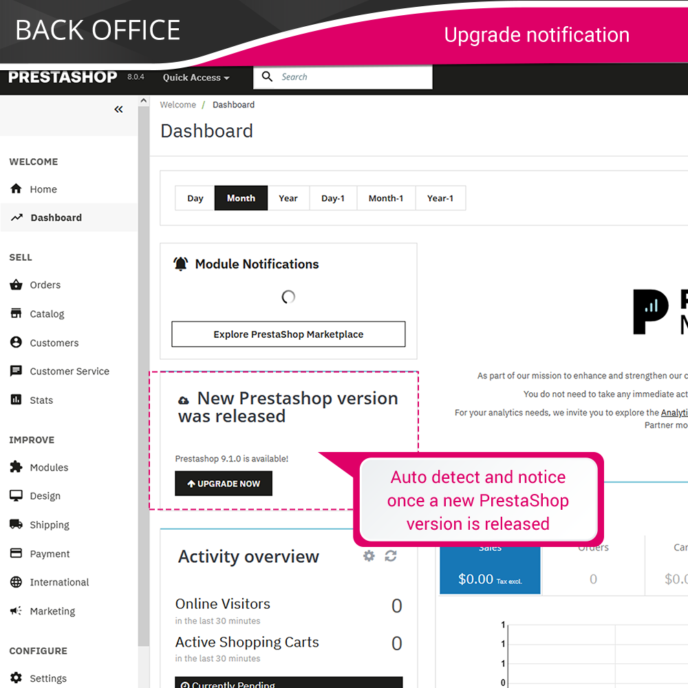 Upgrade notification