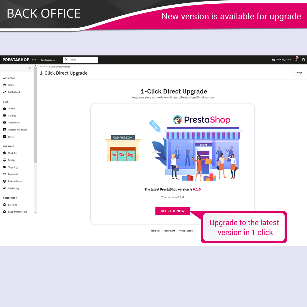 Upgrade to the latest version in 1 click