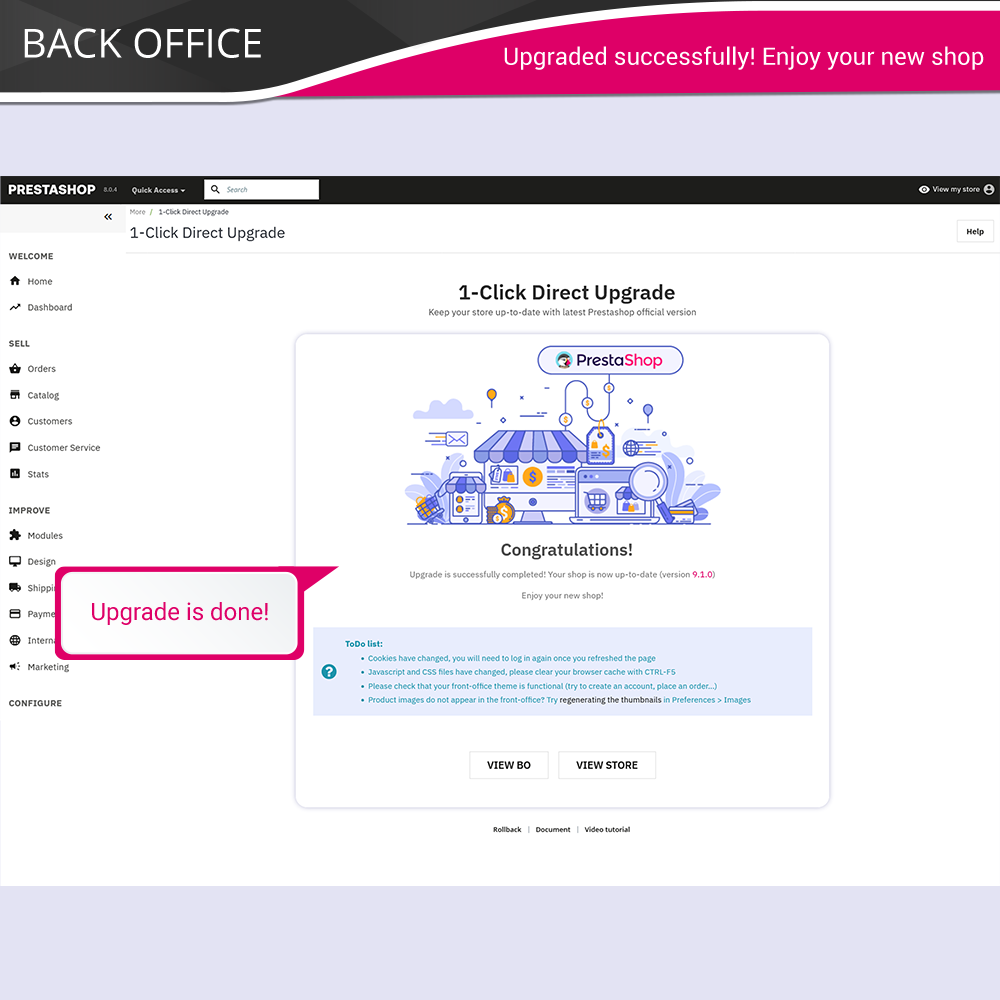 Upgrade successfully