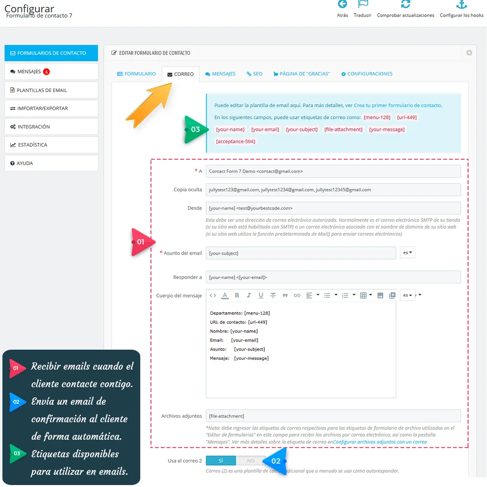 Presentando "Contact Form 7": Potente módulo de formulario de contacto para PrestaShop