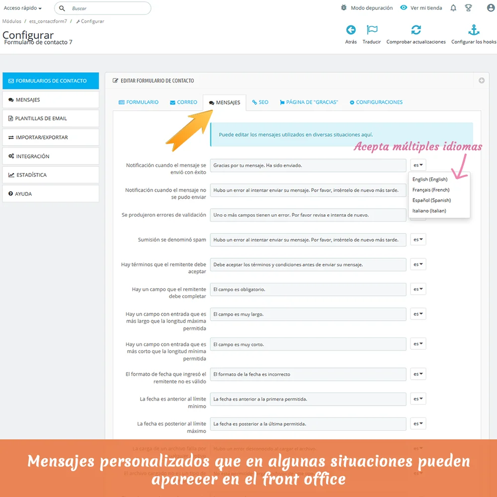 Presentando "Contact Form 7": Potente módulo de formulario de contacto para PrestaShop