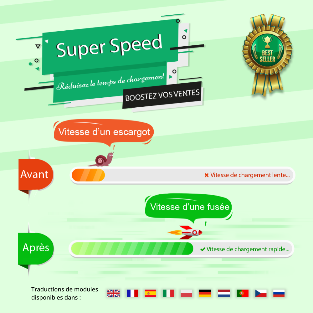 Super Speed - Incroyablement rapide - WebP, Cache de page & SEO