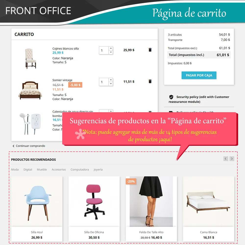 Presenta el módulo de venta cruzada de PrestaShop