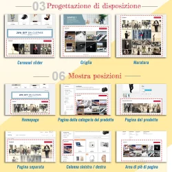 Il modulo di feed Instagram per PrestaShop supporta 3 layout di progettazione e 6 posizioni di visualizzazione