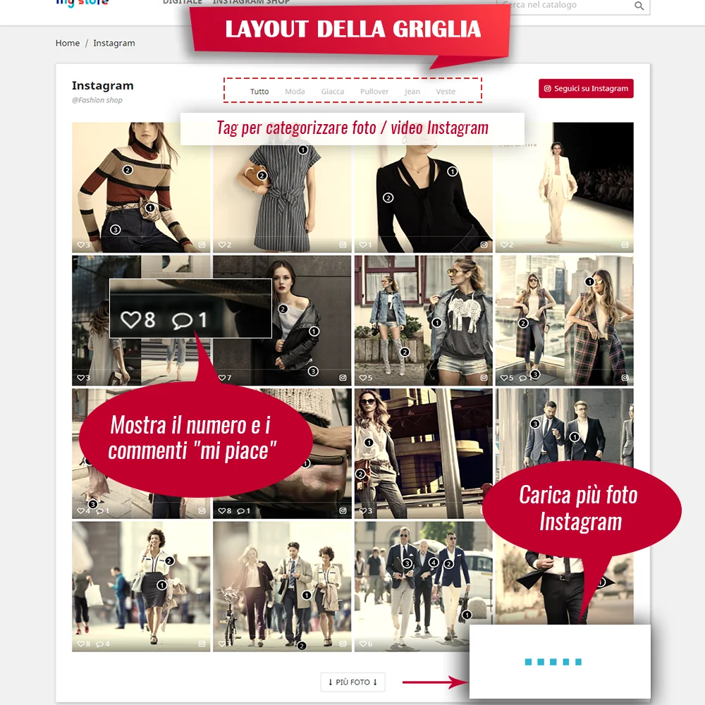 Presentare il modulo di Instagram per PrestaShop