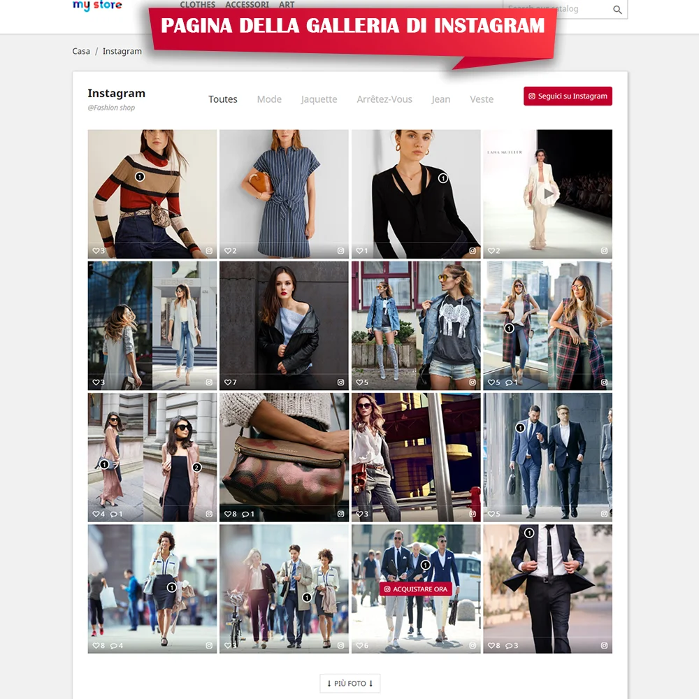 Presentare il modulo di Instagram per PrestaShop