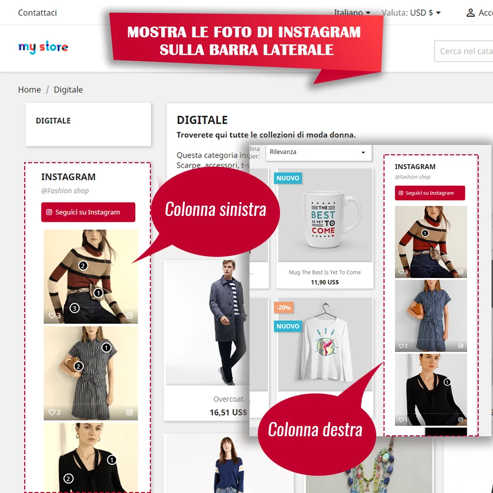 Presentare il modulo di Instagram per PrestaShop