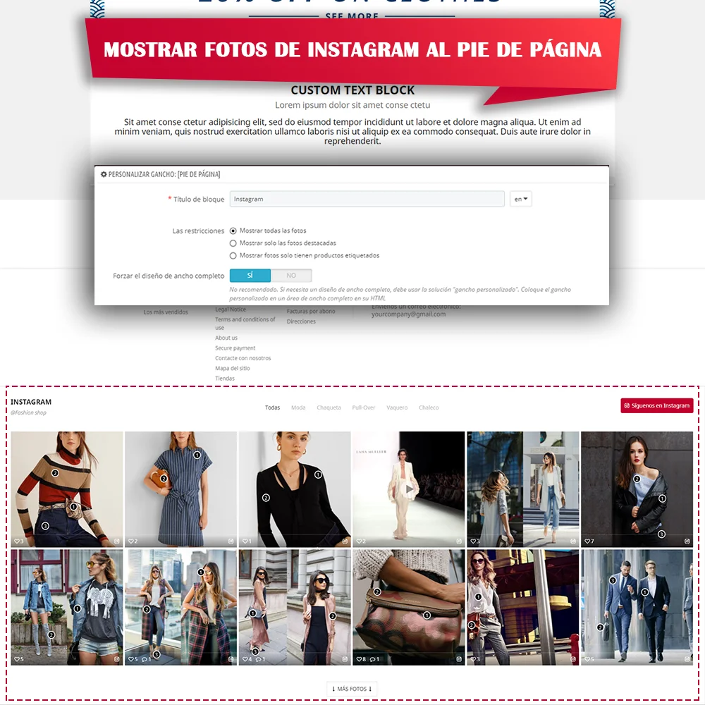 Presentar el módulo de Instagram para PrestaShop