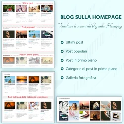 Sezioni del blog visualizzate nella homepage