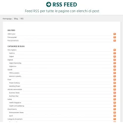 Feed RSS per tutte le pagine di elenco articoli