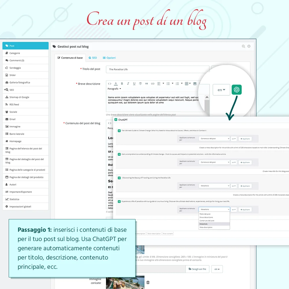 Presentazione di BLOG - Modulo blog All In 1 per PrestaShop