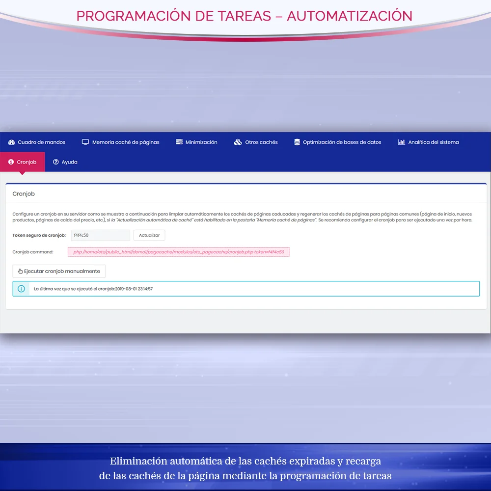 Presentación del módulo de caché de páginas de PrestaShop