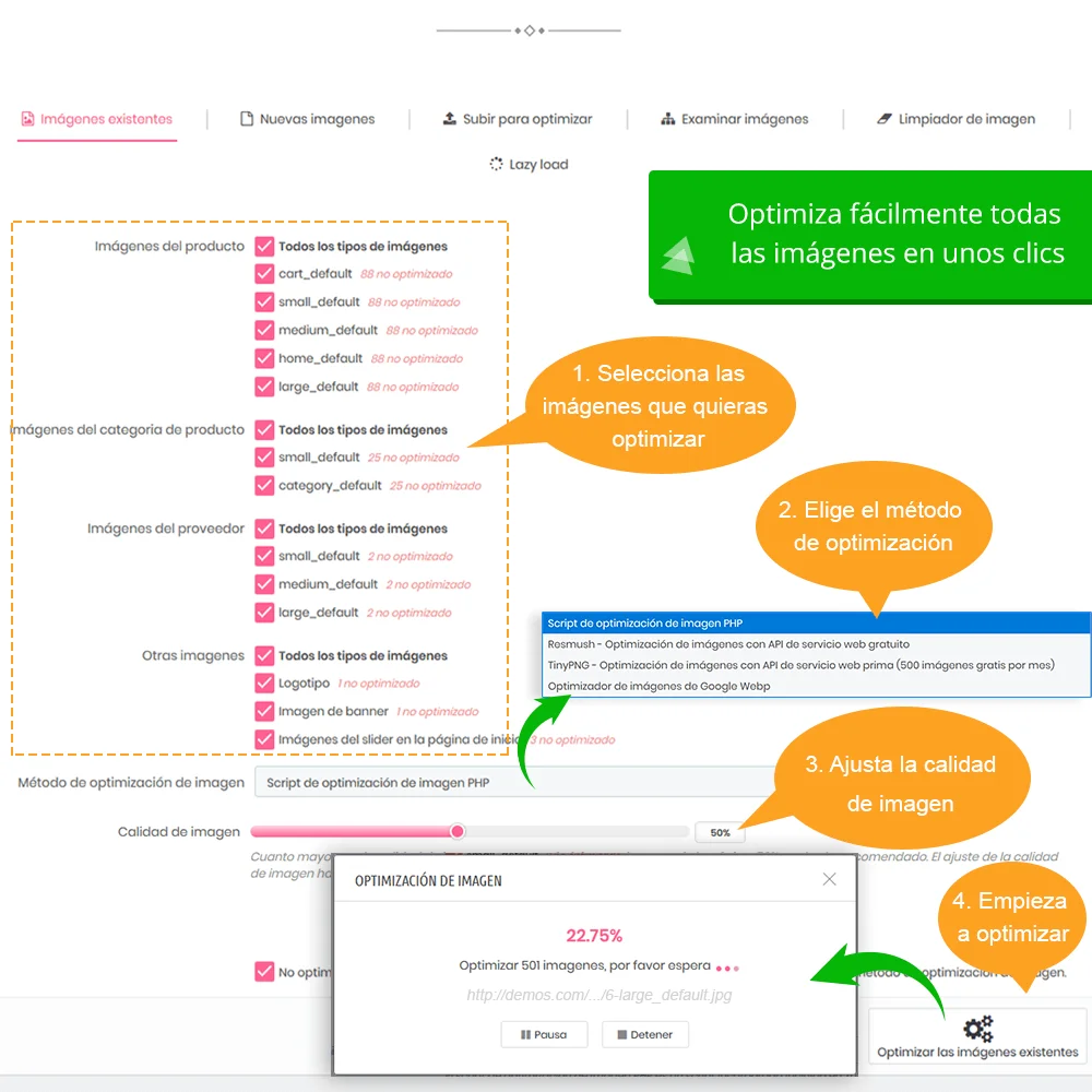 Presentar el módulo de compresión de imágenes PrestaShop