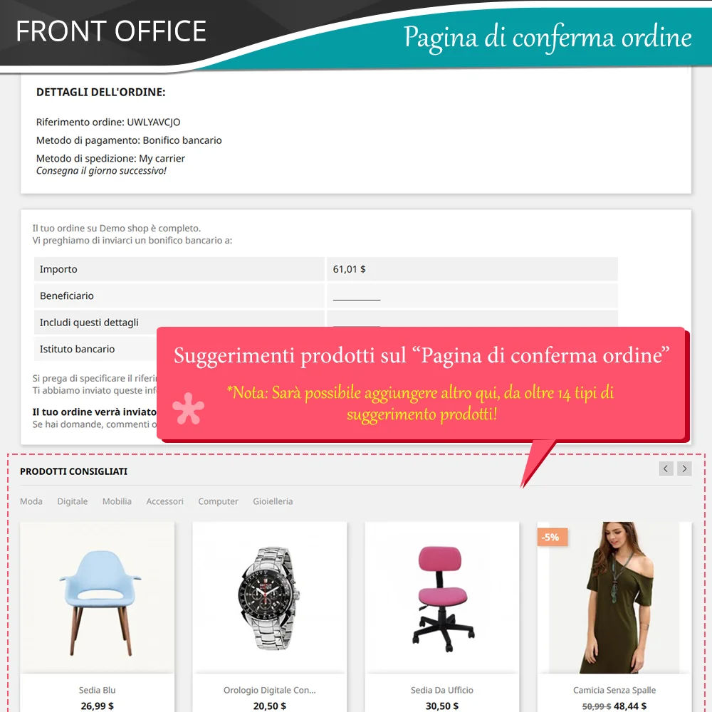 Presenta il modulo di cross-selling di PrestaShop